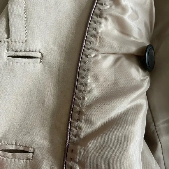 Zara Tan/Khaki Cotton Mini Trench Coat, NWT - Picture 8 of 9